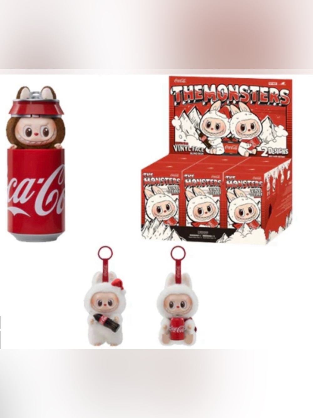 Pop mart Coca-Cola (Sealed) Vinyl Monster Labubu  Keychain (blind Box)